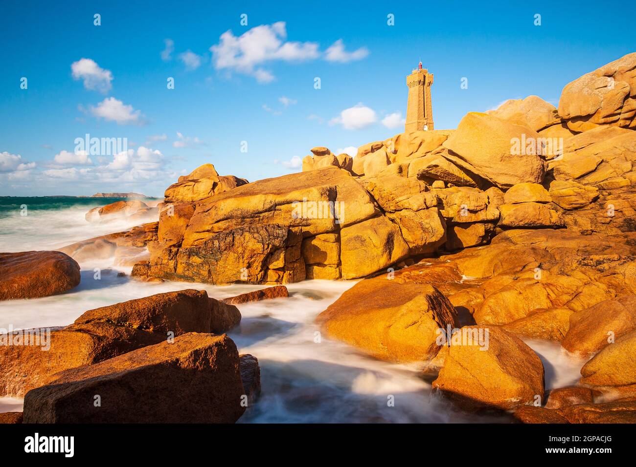 Atlantic ocean coast in Brittany near Ploumanach, France Stock Photo ...