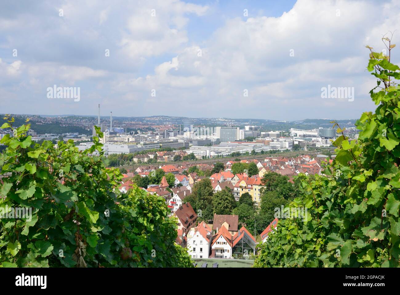Stuttgart, Germany, 2012, 29 of July. cityscape with sharp contrast ...