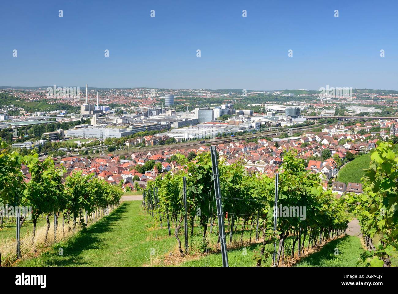 Stuttgart, Germany, 2012, 1 of August. Cityscape with sharp contrast ...