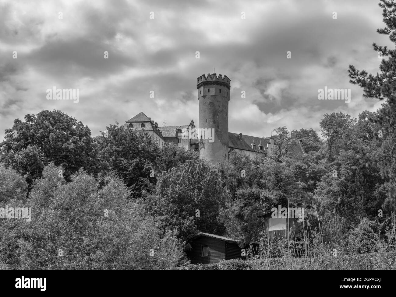 Dehrn Castle on the Lahn river, Hessen, Germany Stock Photo