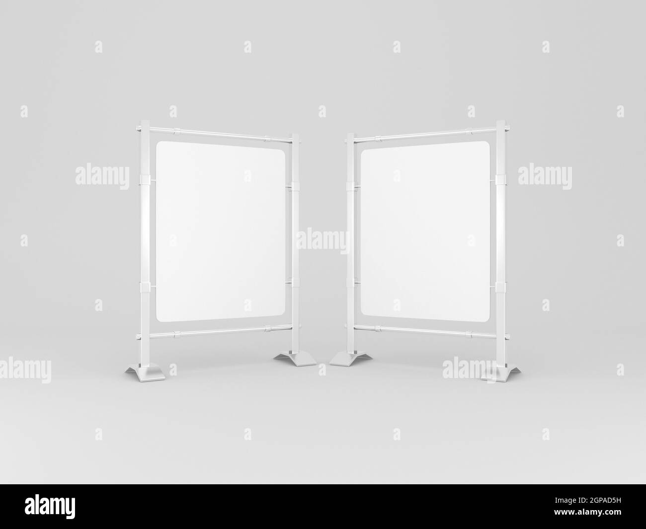 Outdoor advertising stand sandwich board mock up template 3D rendered