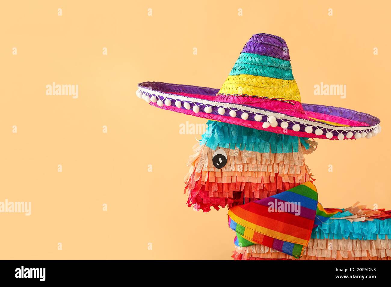 sombrero hat on color background Stock 