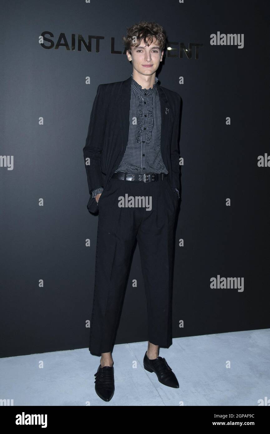 Paris, France. 28th Sep, 2021. Vassili Schneider and Carmen Kassovitz  attending the Saint Laurent Womenswear Spring/Summer 2021 show as part of  Paris Fashion Week in Paris, France on September 28, 2021. Photo