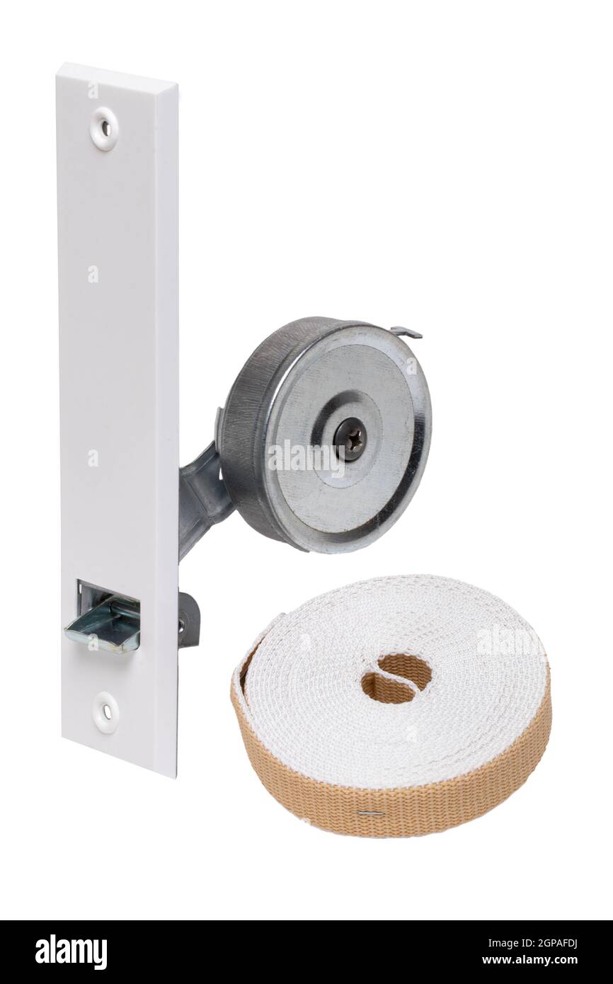 Closeup of a belt winder for flush mounting with roller shutter belt