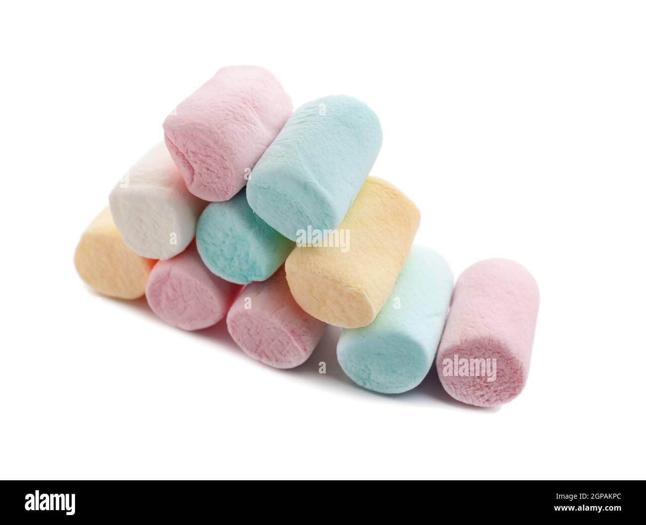 Colorful sweet marshmallows on white background Stock Photo - Alamy