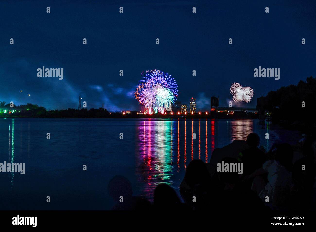 Setagaya-ku, Tama River fireworks display and the Tama River. Shooting Location: Tokyo metropolitan area Stock Photo