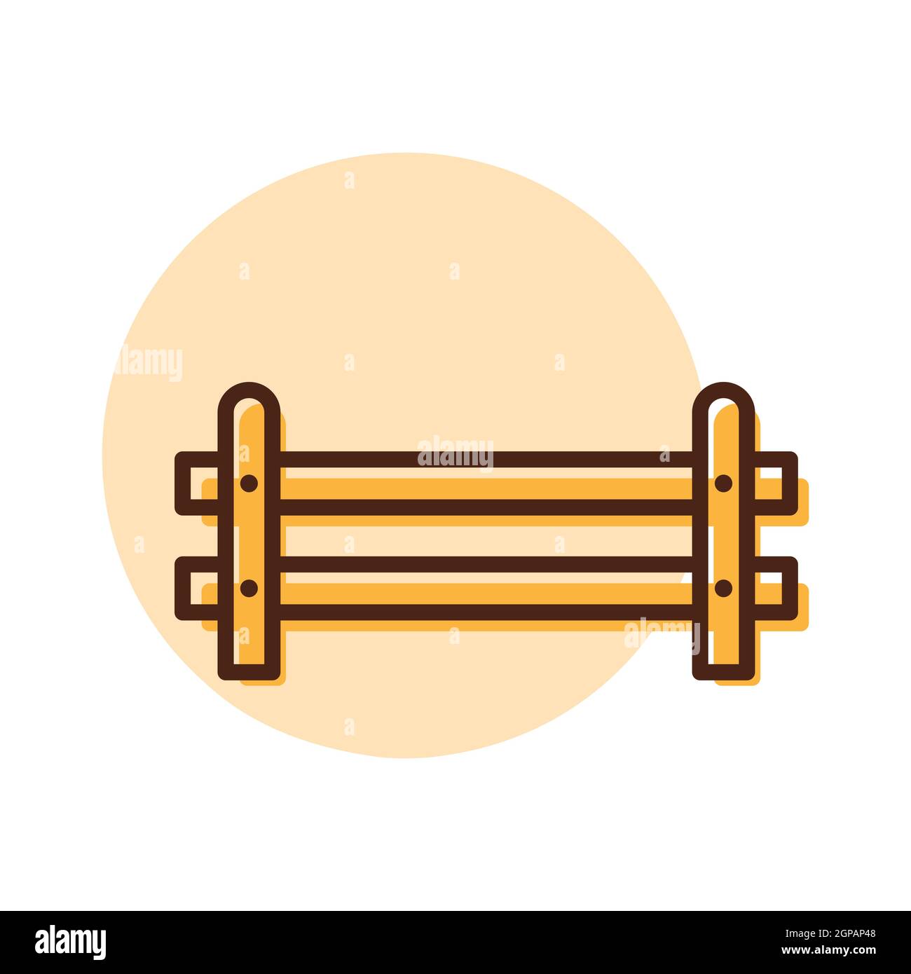 Wooden farm fence from crossed planking icon. Farm animal sign. Graph