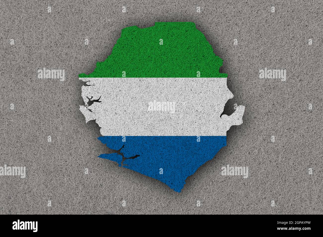Map and flag of Sierra Leone on felt Stock Photo - Alamy