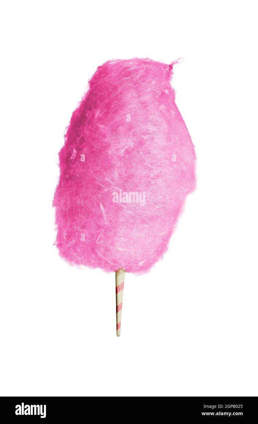 Cotton candy, pink, isolated on white background Stock Photo - Alamy