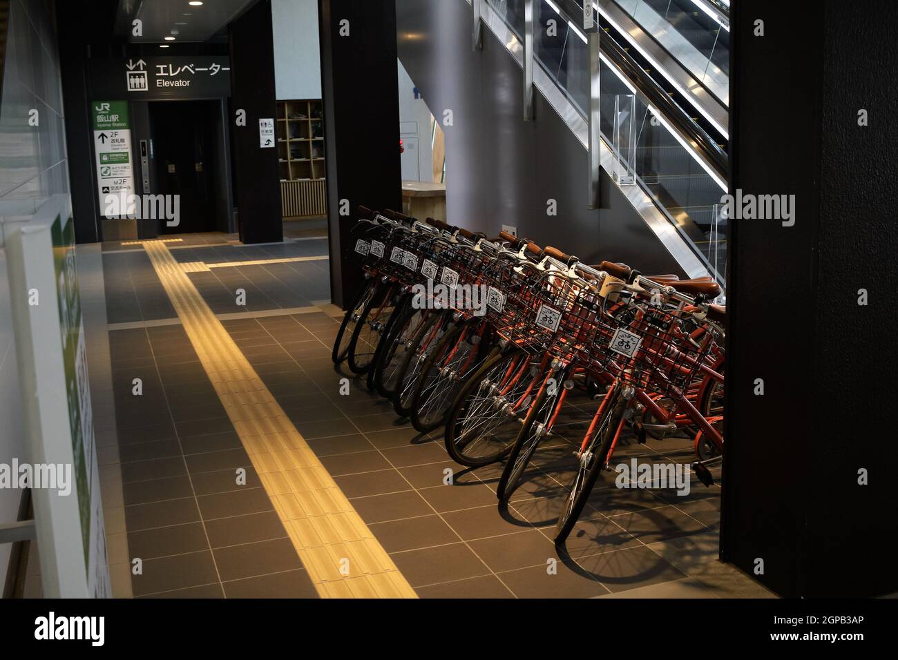Iiyama, Nagano, Japan, 2021-27-09 , bike rental at Iiyama Station (Iiyama-eki) is a railway station on the Iiyama Line in the city of Iiyama, Nagano P Stock Photo