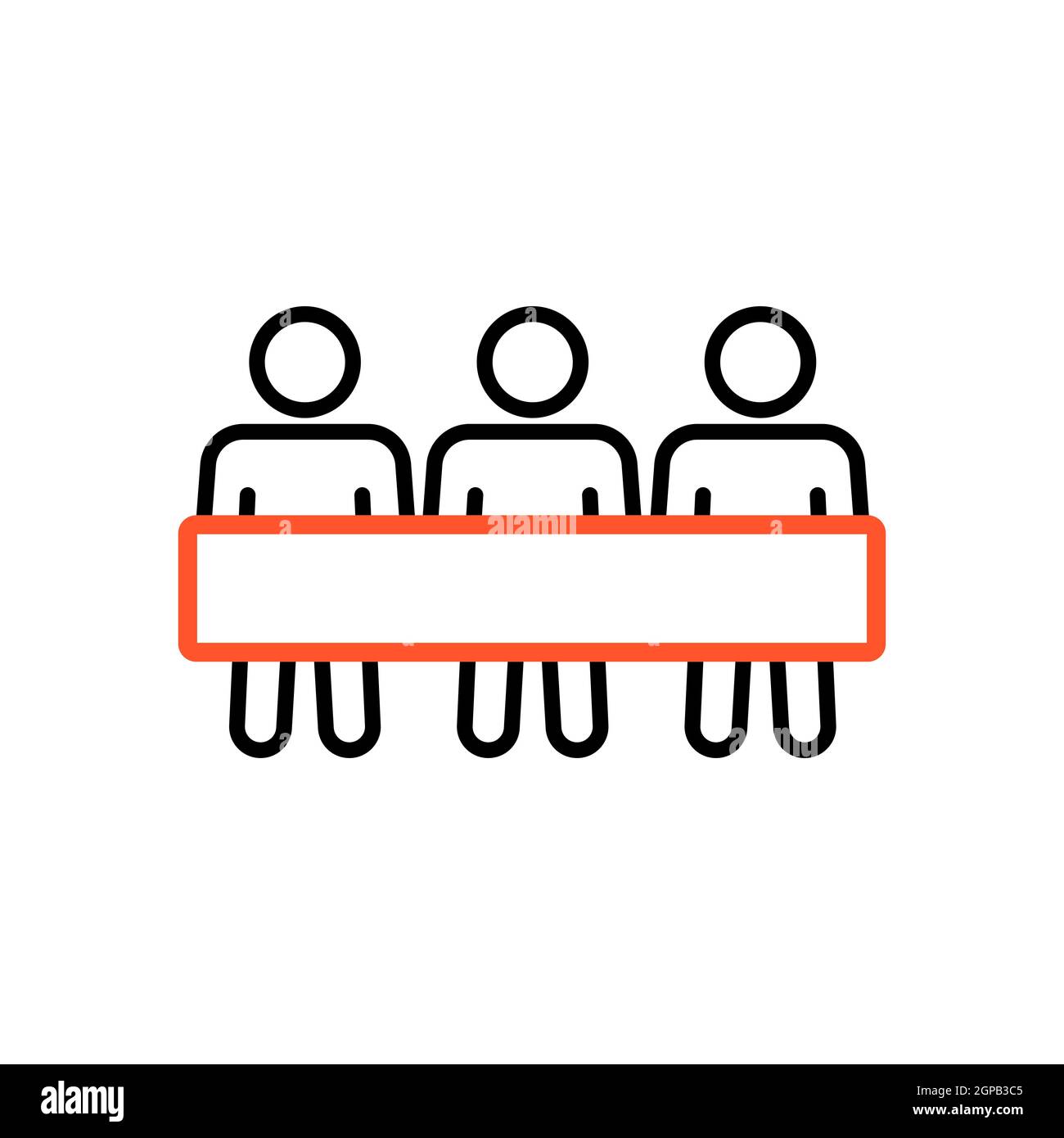 Group of protesting people with big placard vector icon. Demonstration ...