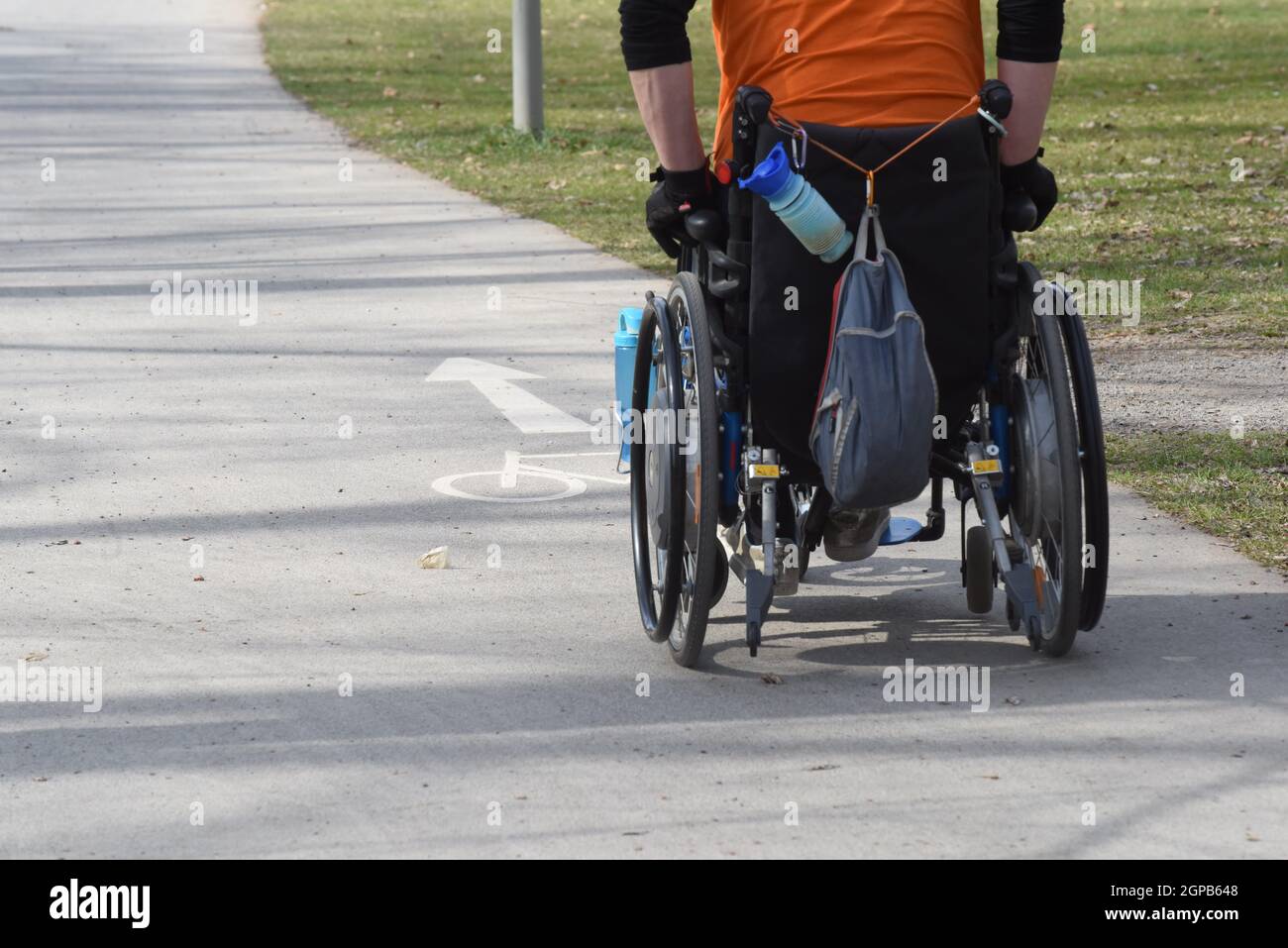 barrier free access and mobility in daily life for wheelchair users Stock Photo