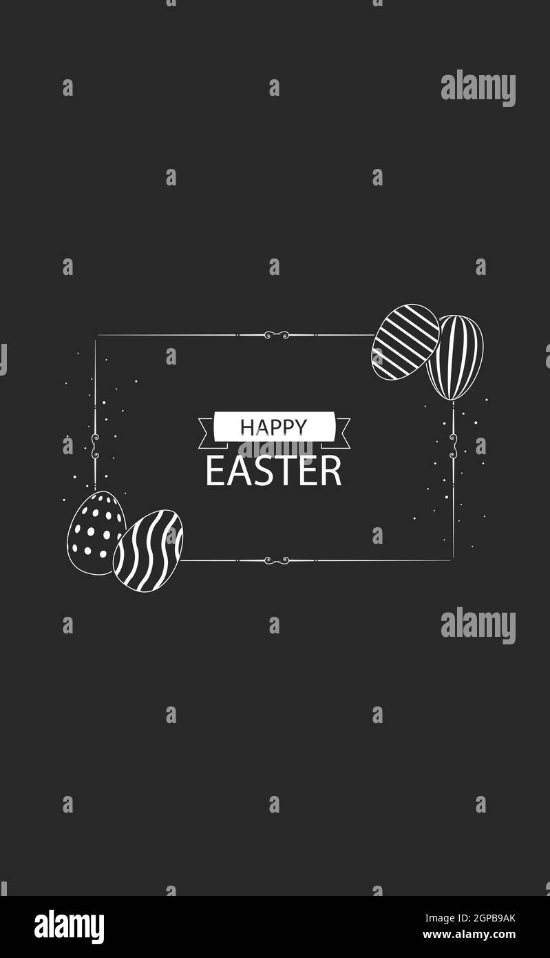 Black and white Easter background with congratulations for the Easter
