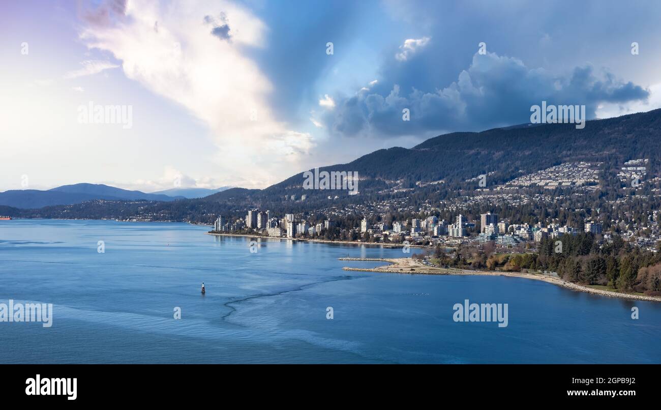 West Vancouver, British Columbia, Canada. Aerial Panoramic View of a ...