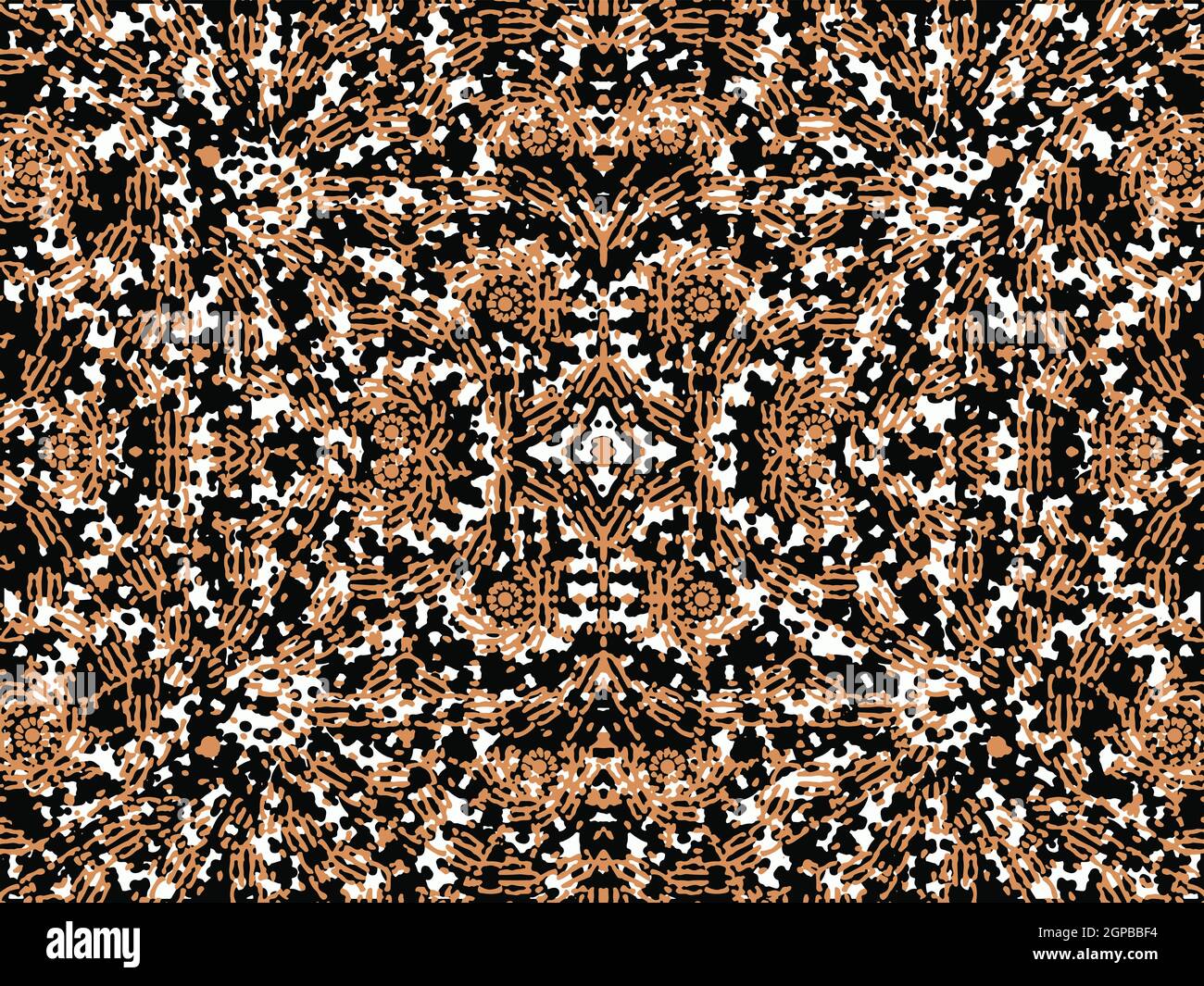 Modern intricate geometric seamless pattern in red colors Stock Photo