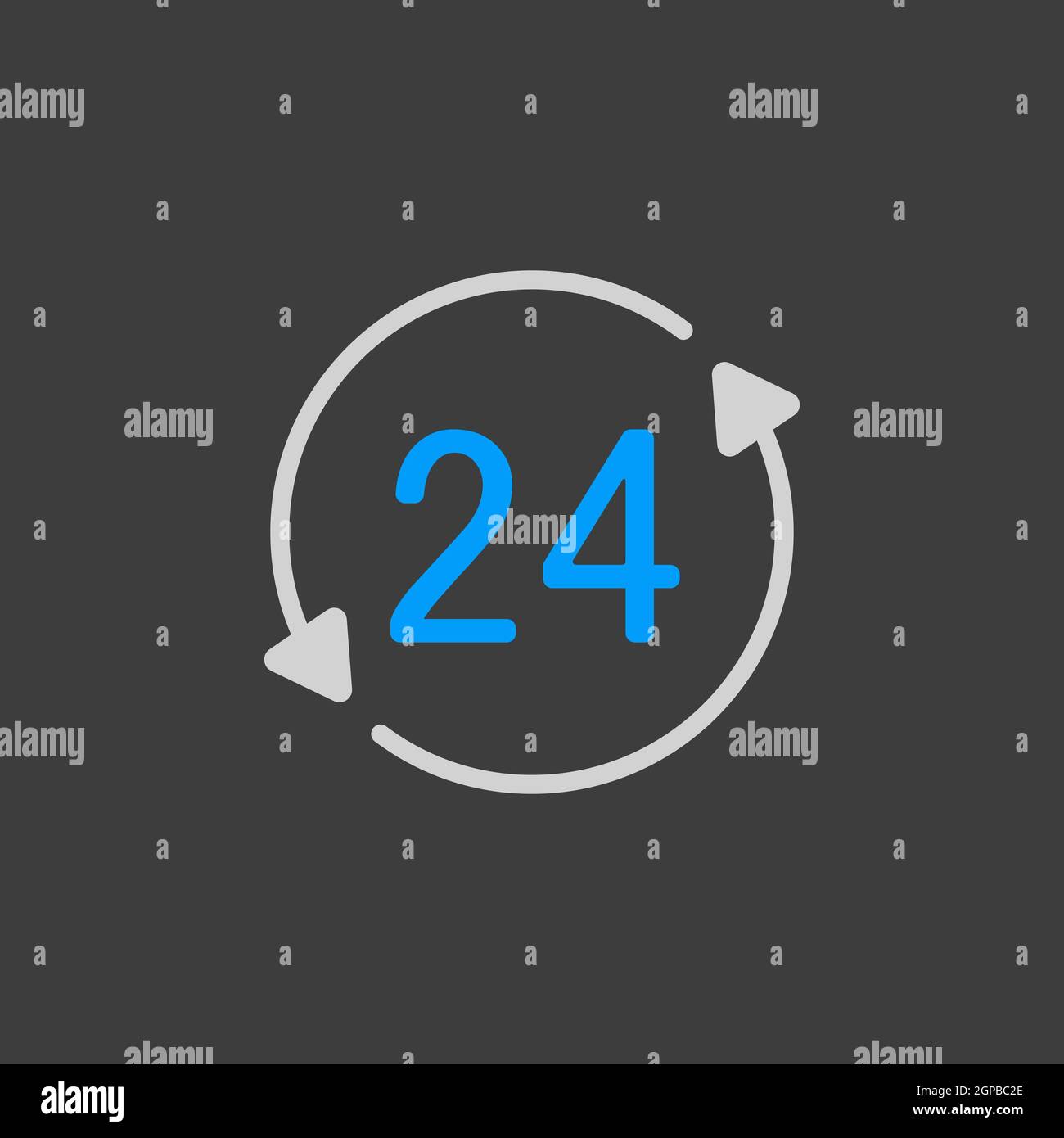 Service twenty four hours vector icon. E-commerce sign. Graph symbol ...