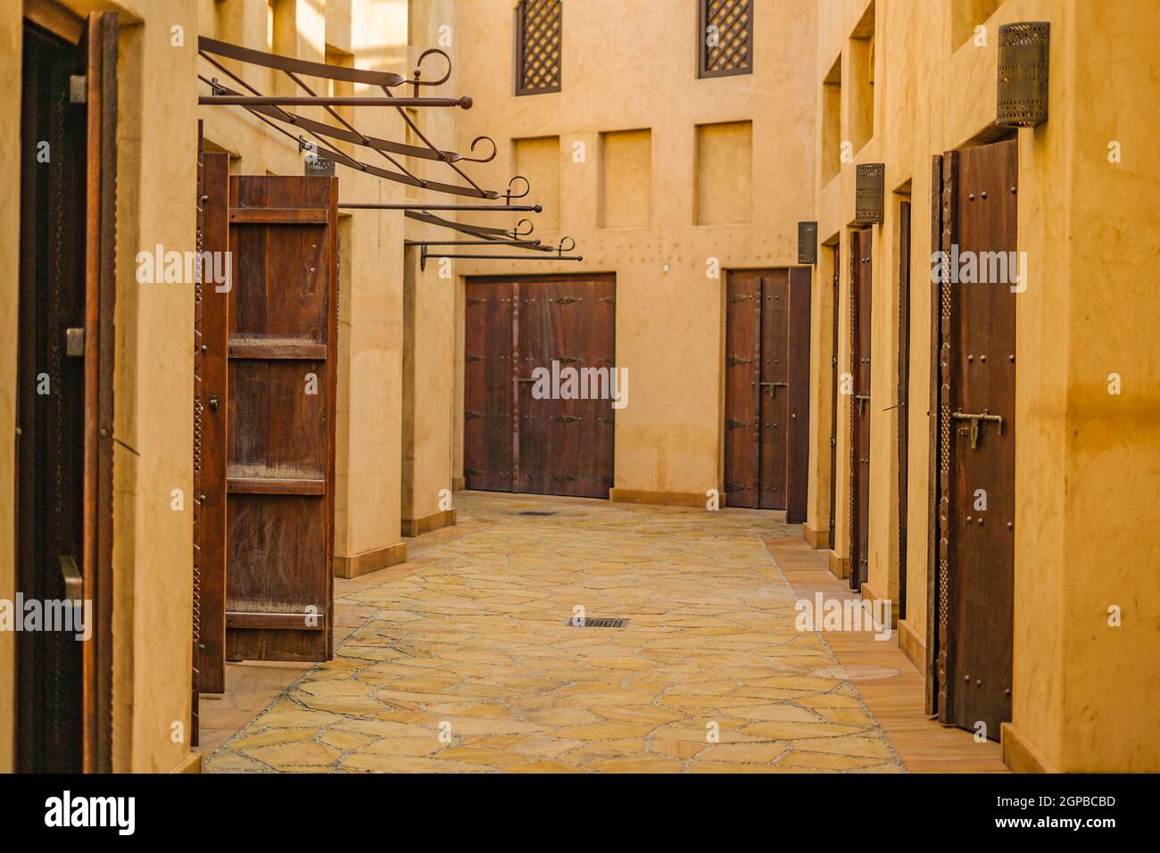 Arabian residential area (UAE · Dubai). Shooting Location Dubai Stock