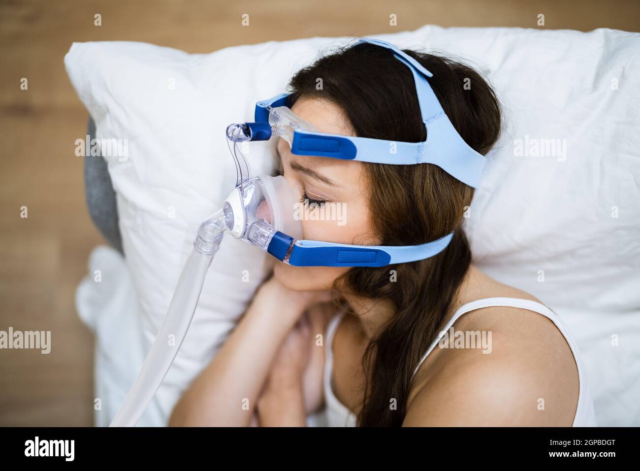 Sleep Apnea Oxygen Mask Equipment And CPAP Machine Stock Photo Alamy