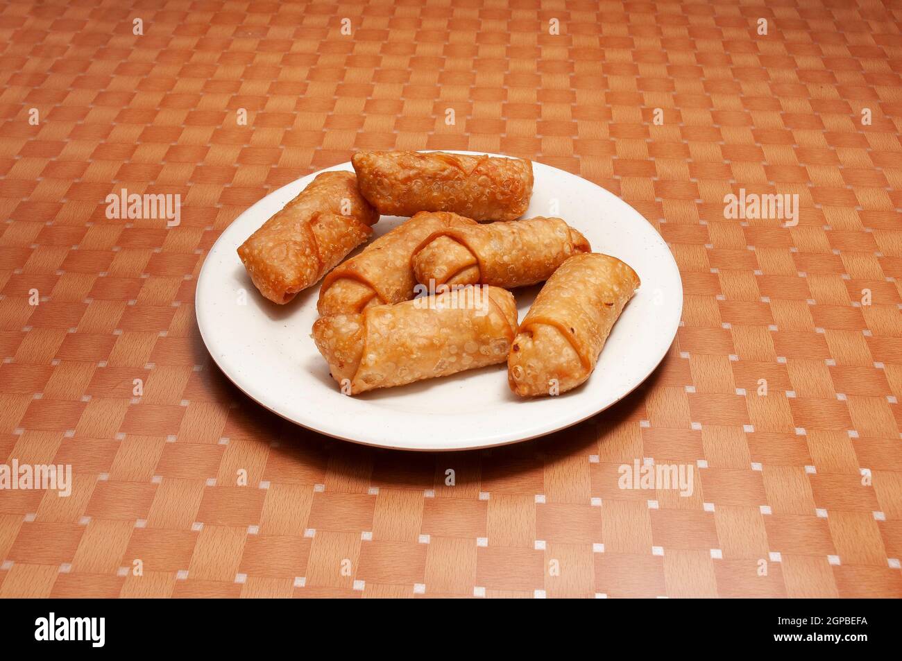 Delicious Chinese dish known as egg rolls Stock Photo