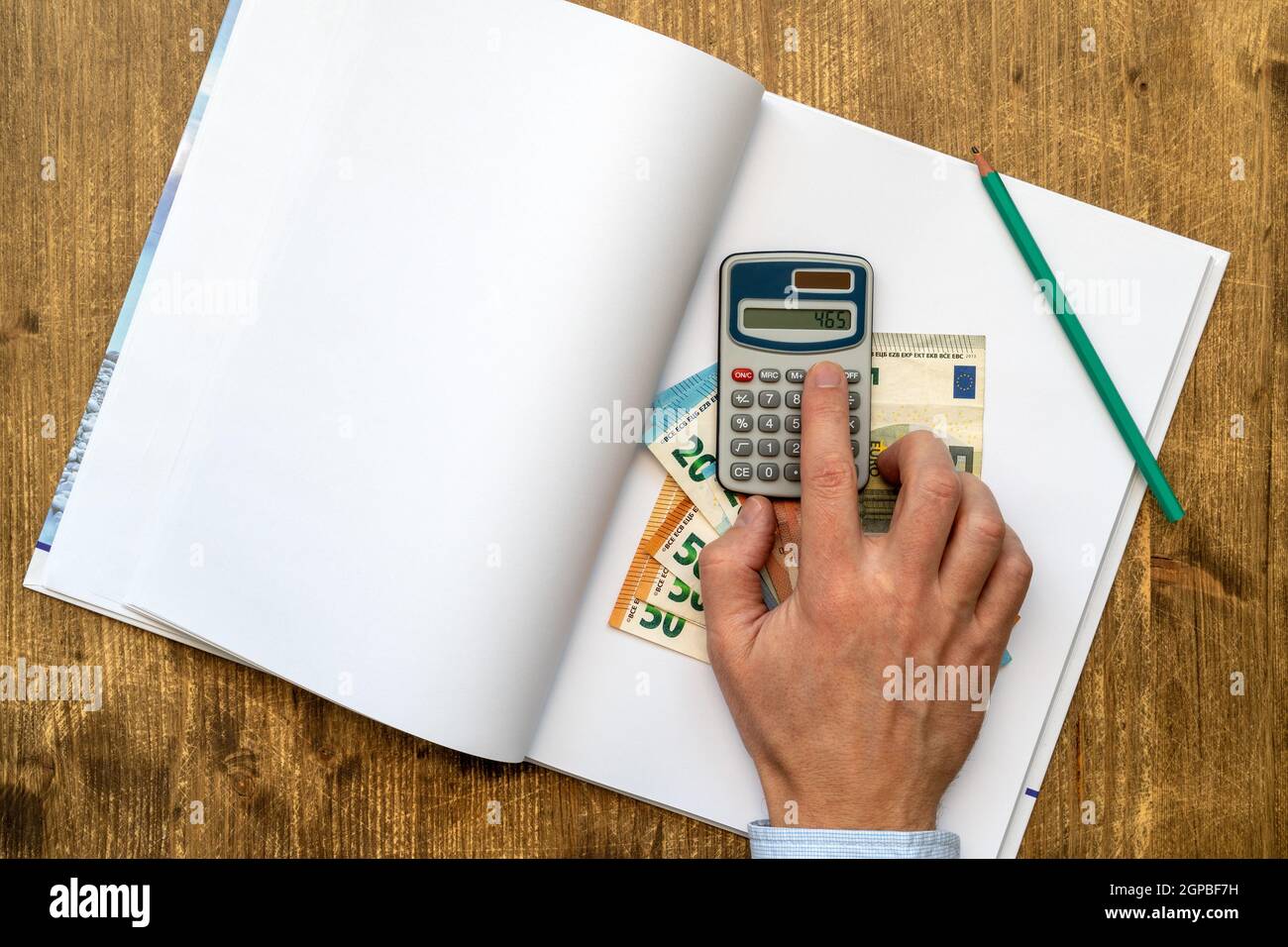 Man doing his accounting, financial adviser working Stock Photo