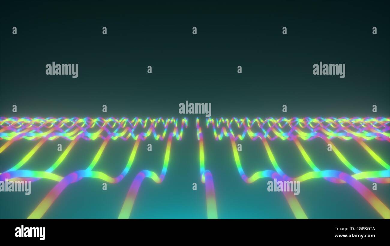 Wavy neon lines computer hi-res stock photography and images - Alamy