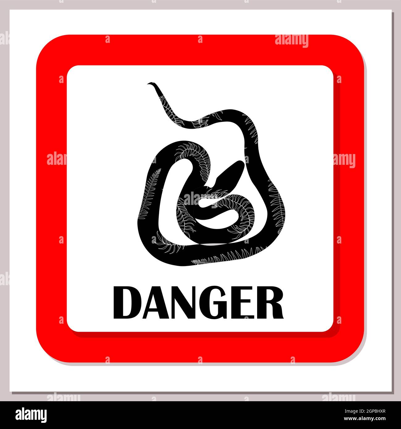 Snake warning sign. Danger,Poisonous snakes Vector illustration Stock Photo Alamy