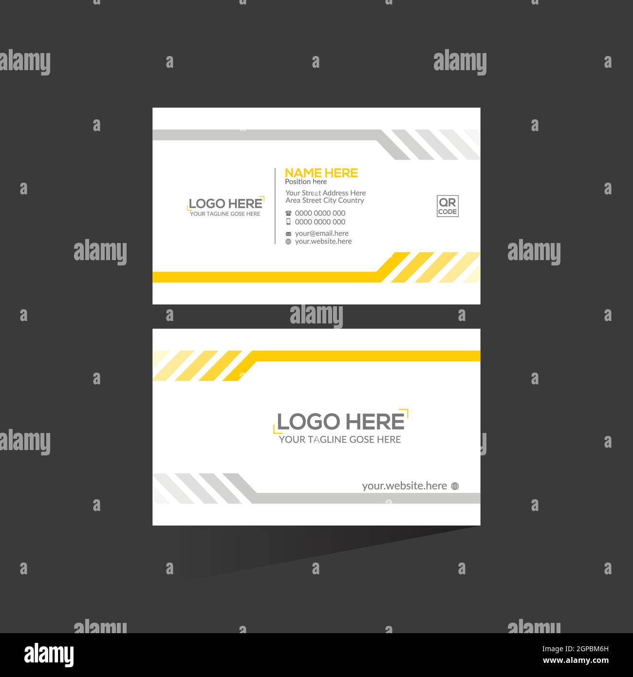 orange colored stylish business card Stock Vector