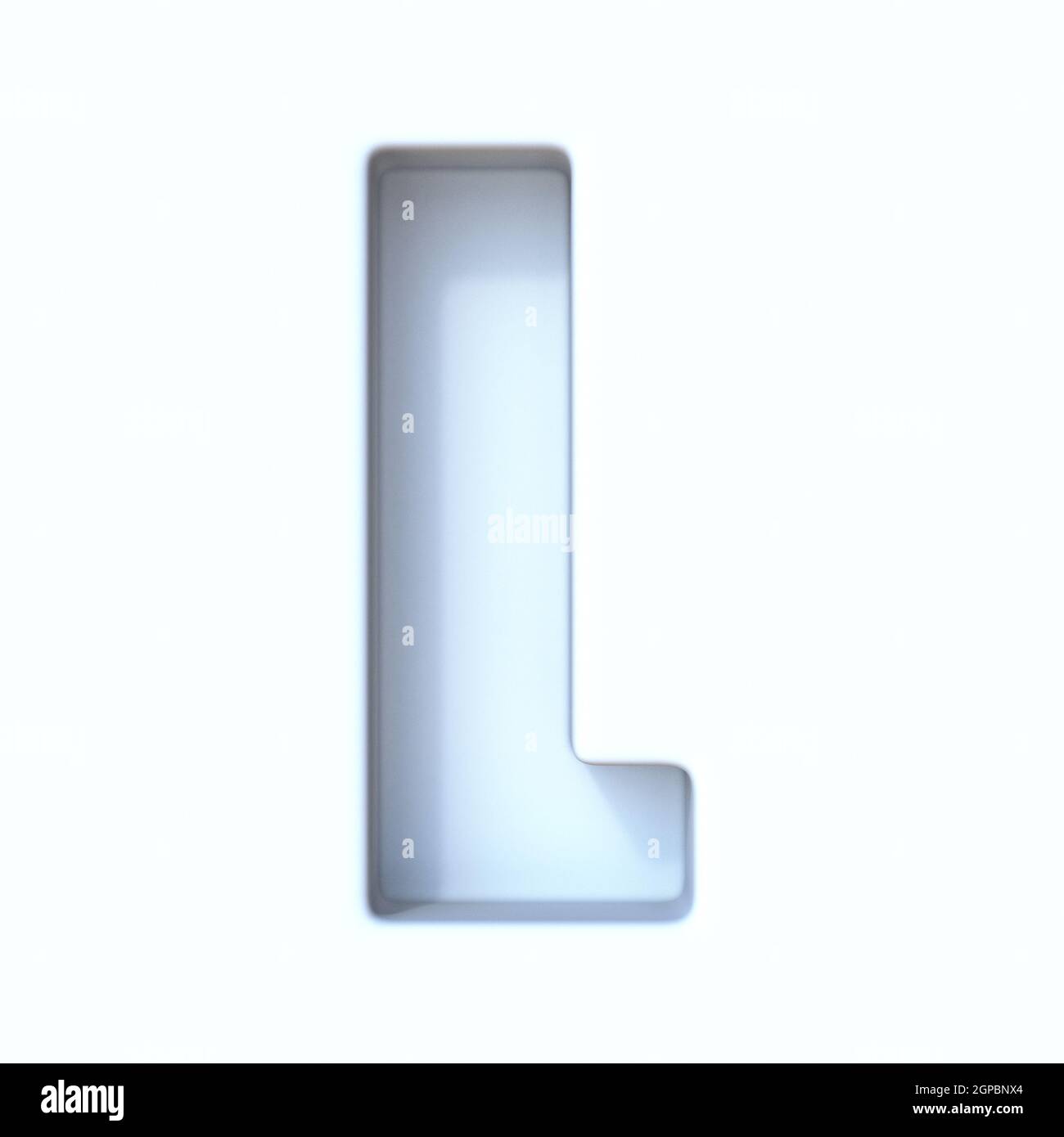 White hole shadow font Letter L 3D render illustration isolated on ...