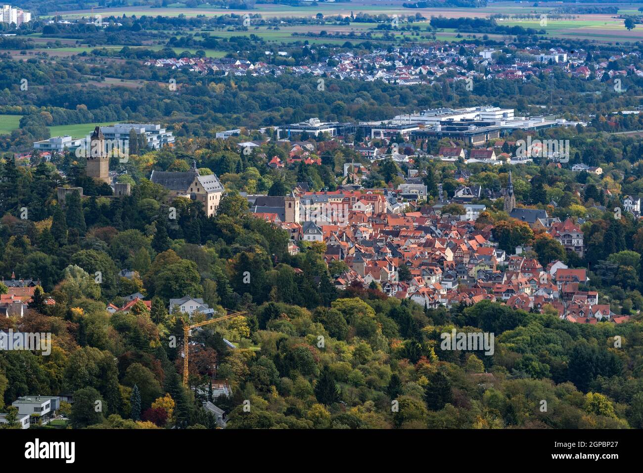 Panoramic view of the city of Kronberg in the Rhein Main region near Frankfurt, Hesse, Germany Stock Photo