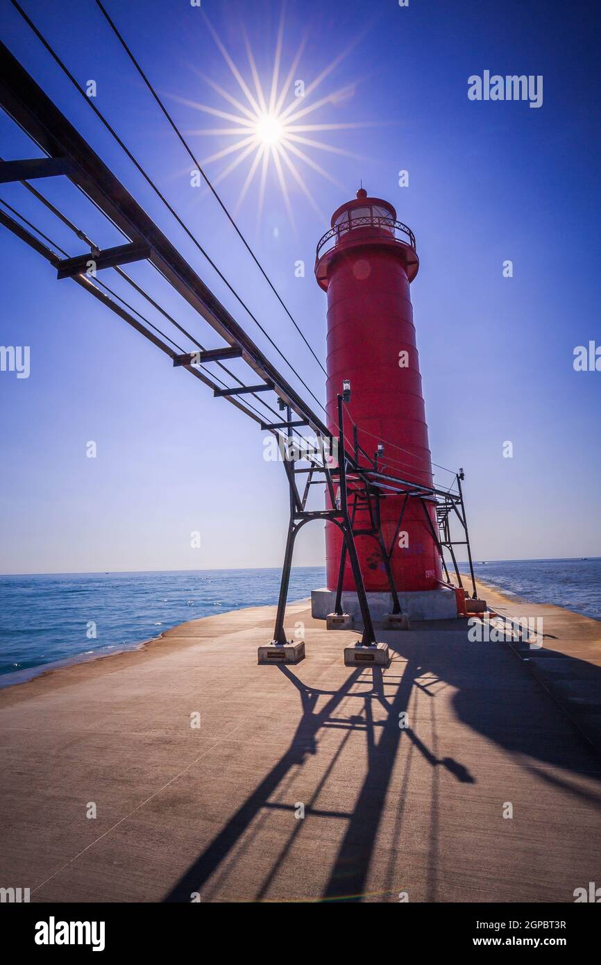 Holland Harbor Lighthouse Stock Photo