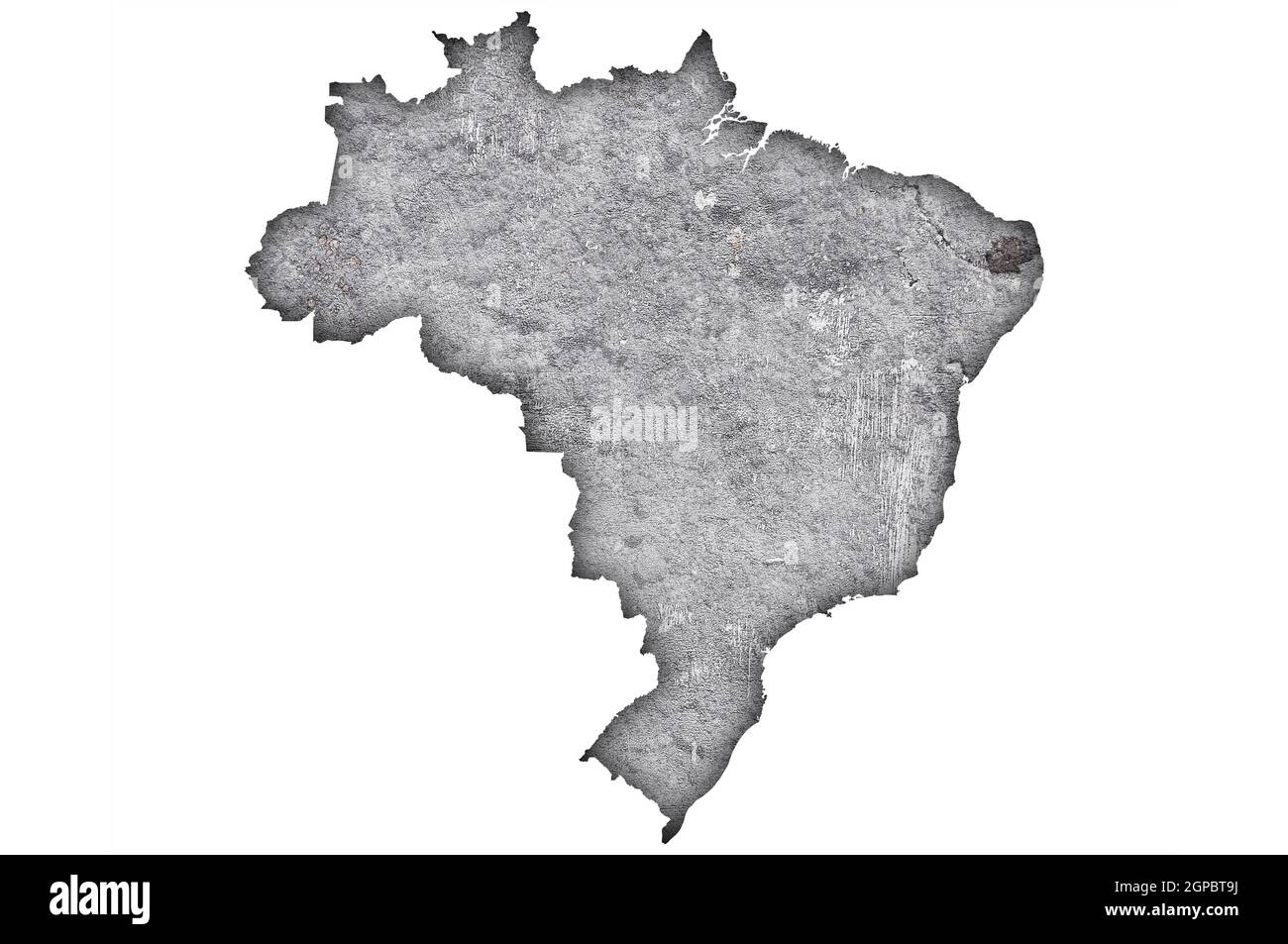 Map of Brazil on weathered concrete Stock Photo - Alamy