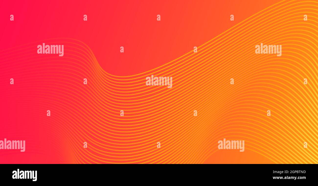 Orange abstract background with wavy lines - Vector illustration Stock ...