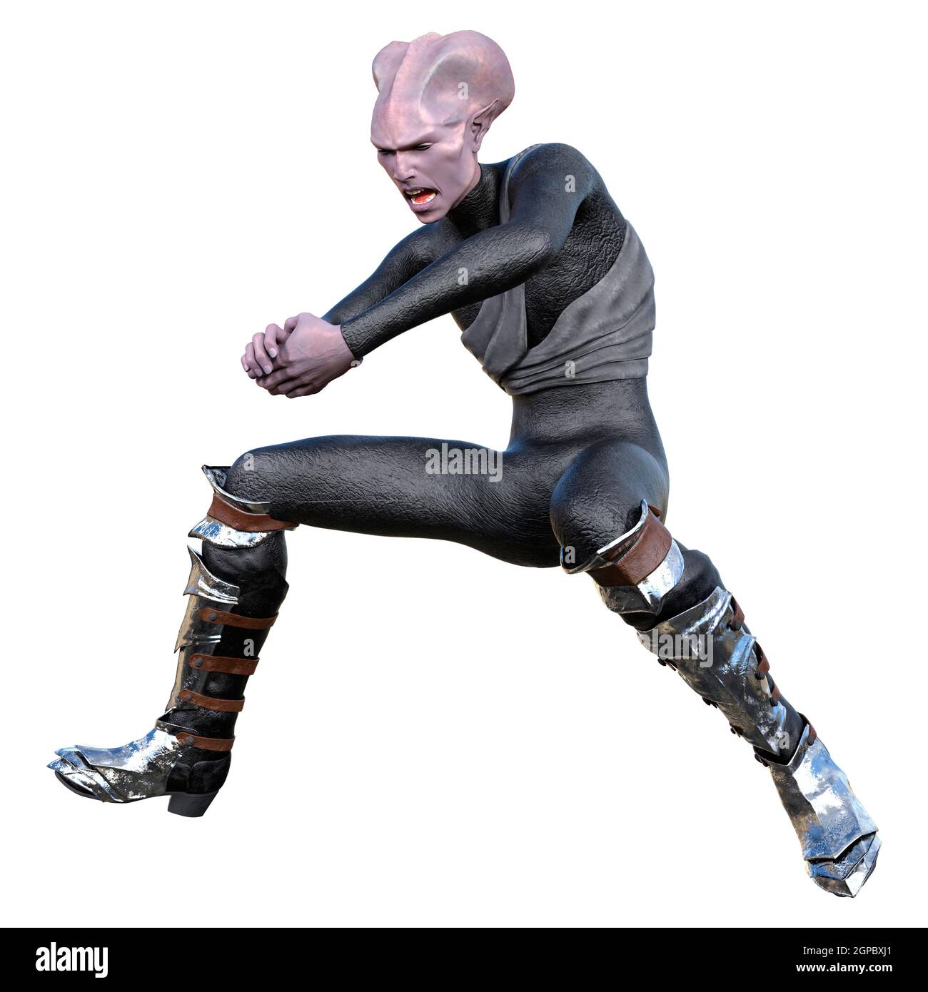 3D rendering of a fantasy alien isolated on white background Stock ...