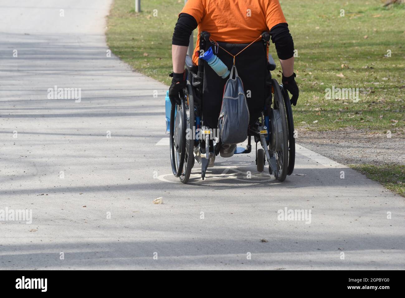 barrier free access and mobility in daily life for wheelchair users Stock Photo