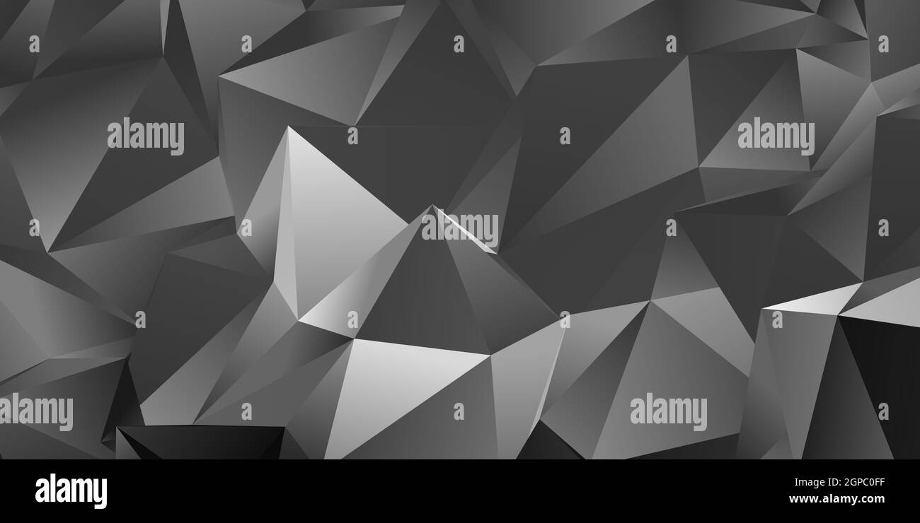 Abstract grey triangle background, low poly 3D illustration, geometric ...