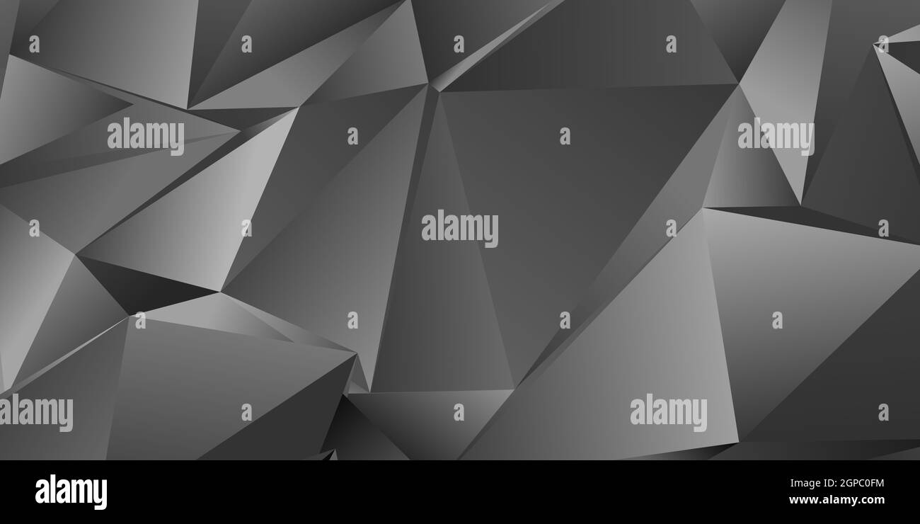 Abstract grey triangle background, low poly 3D illustration, geometric ...