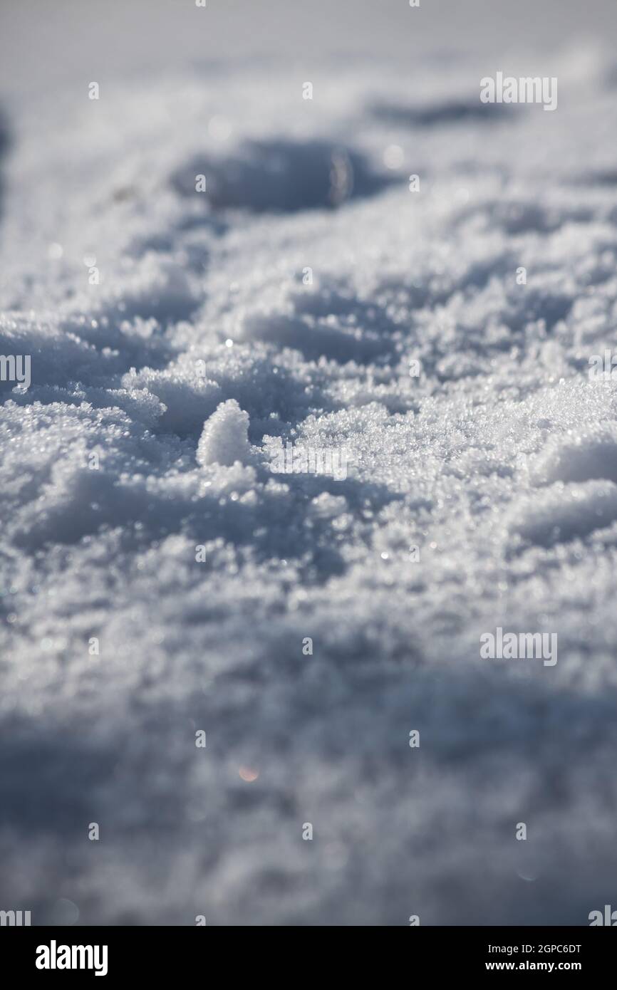 Snow Particles Ripper Close up of snow particles and flakes. Winter snow background Stock ...