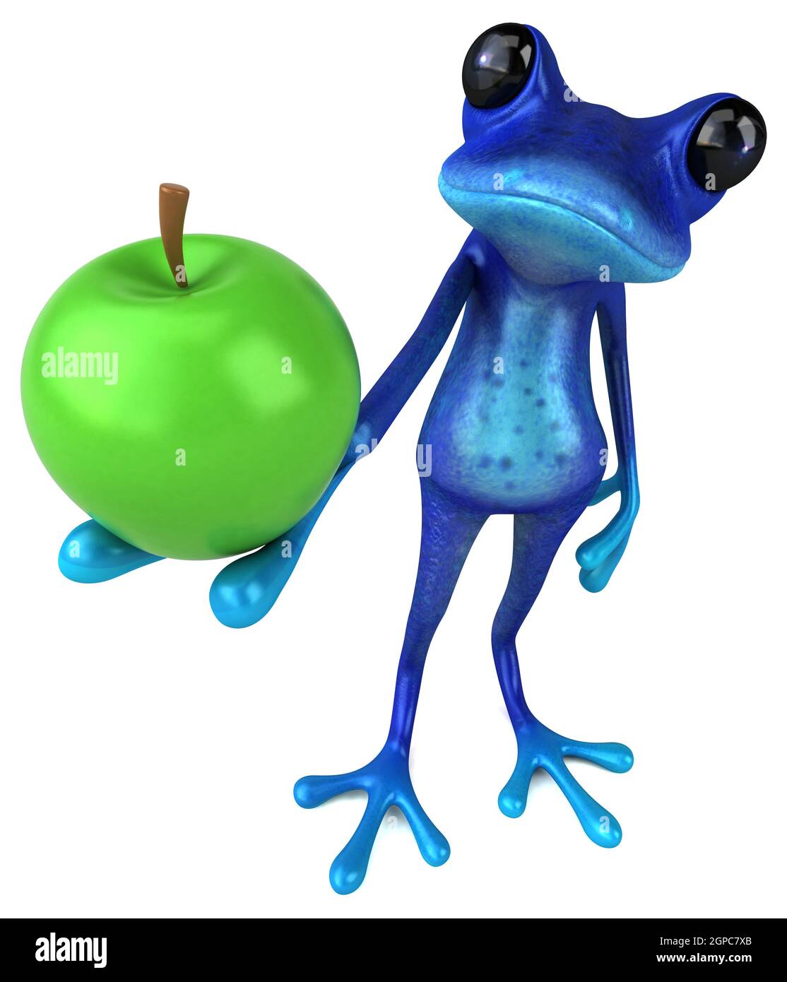 Fun blue frog - 3D Illustration Stock Photo - Alamy