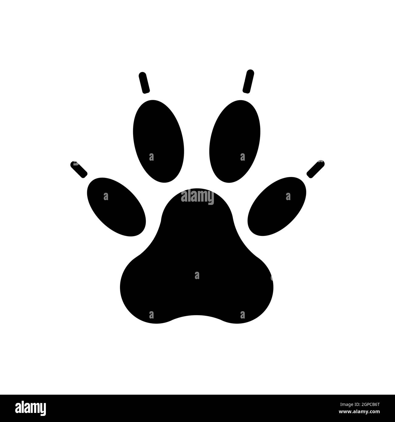 Predatory paw vector glyph icon. Pet animal sign. Graph symbol for pet and veterinary web site and apps design, logo, app, UI Stock Photo