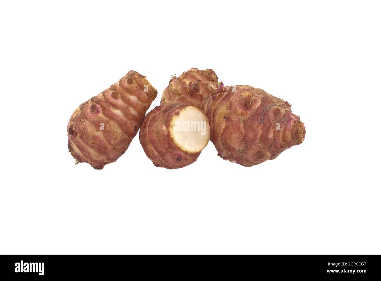 Jerusalem Artichoke (Sunchoke) isolated on white background Stock Photo