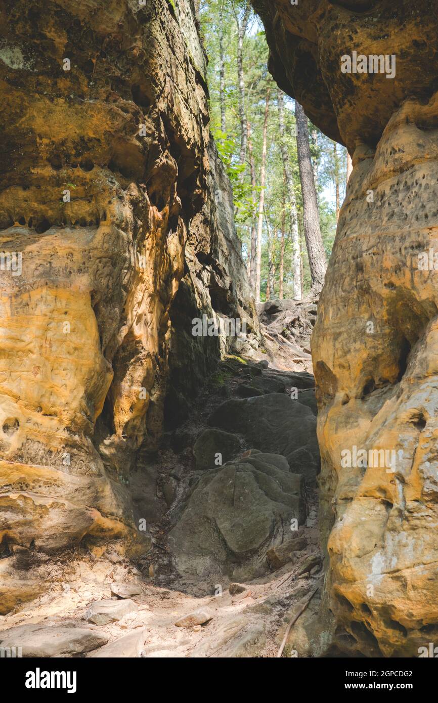 Ground With Rocks Path ground path between rock formation made from sandstones inside of a ...