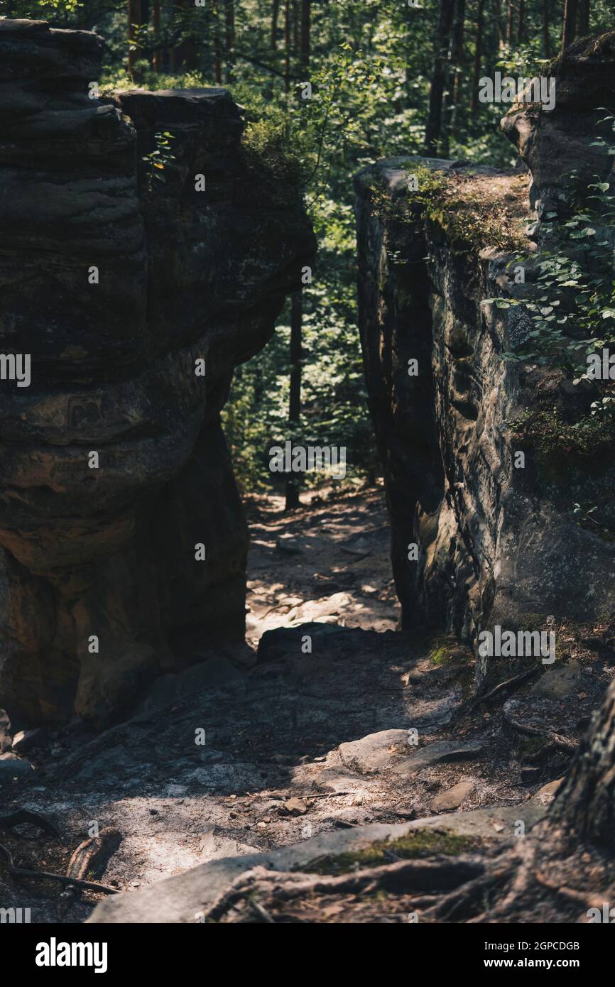 Ground With Rocks Path ground path between rock formation made from sandstones inside of a ...