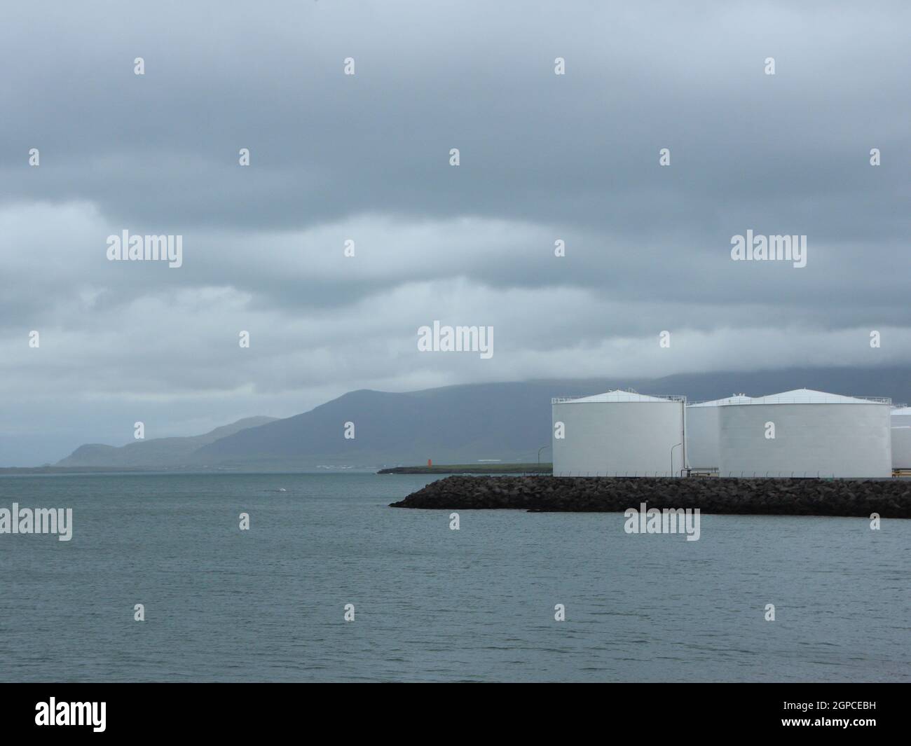 Industrial Natural Gas Containers at Iceland Sea Coast Stock Photo Alamy