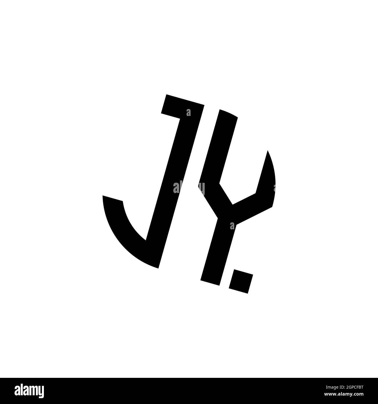 JY logo with geometric shape vector monogram design template isolated