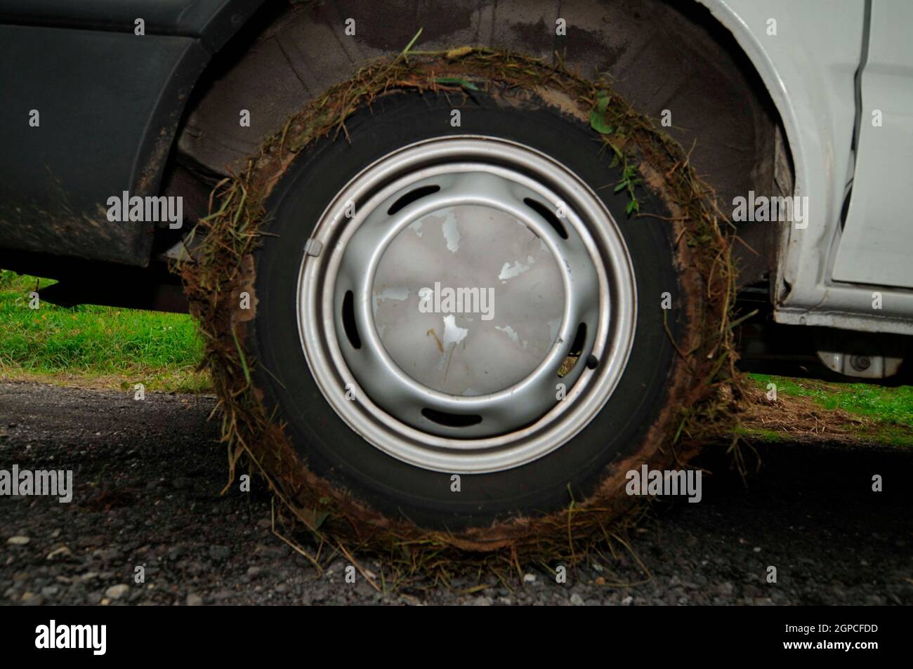 tire adhesion or tire grip, traffic safety on the road Stock Photo - Alamy