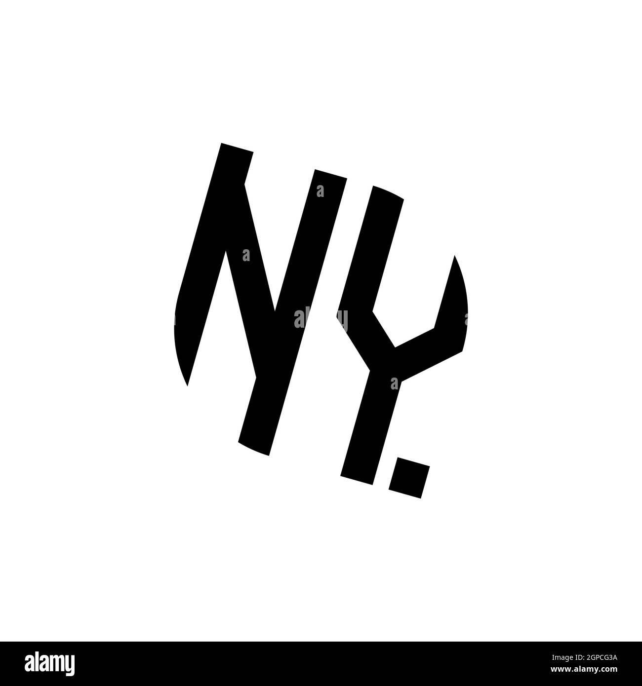 NY logo with geometric shape vector monogram design template isolated ...