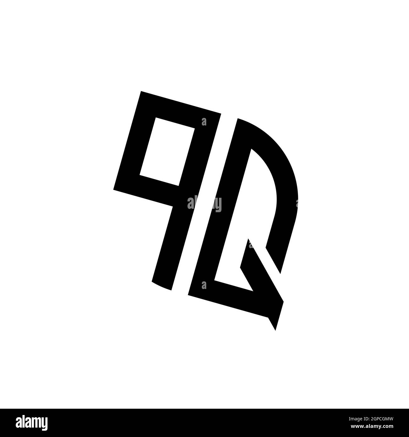 PQ logo with geometric shape vector monogram design template isolated ...