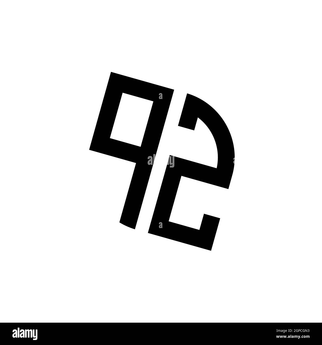 PZ logo with geometric shape vector monogram design template isolated ...