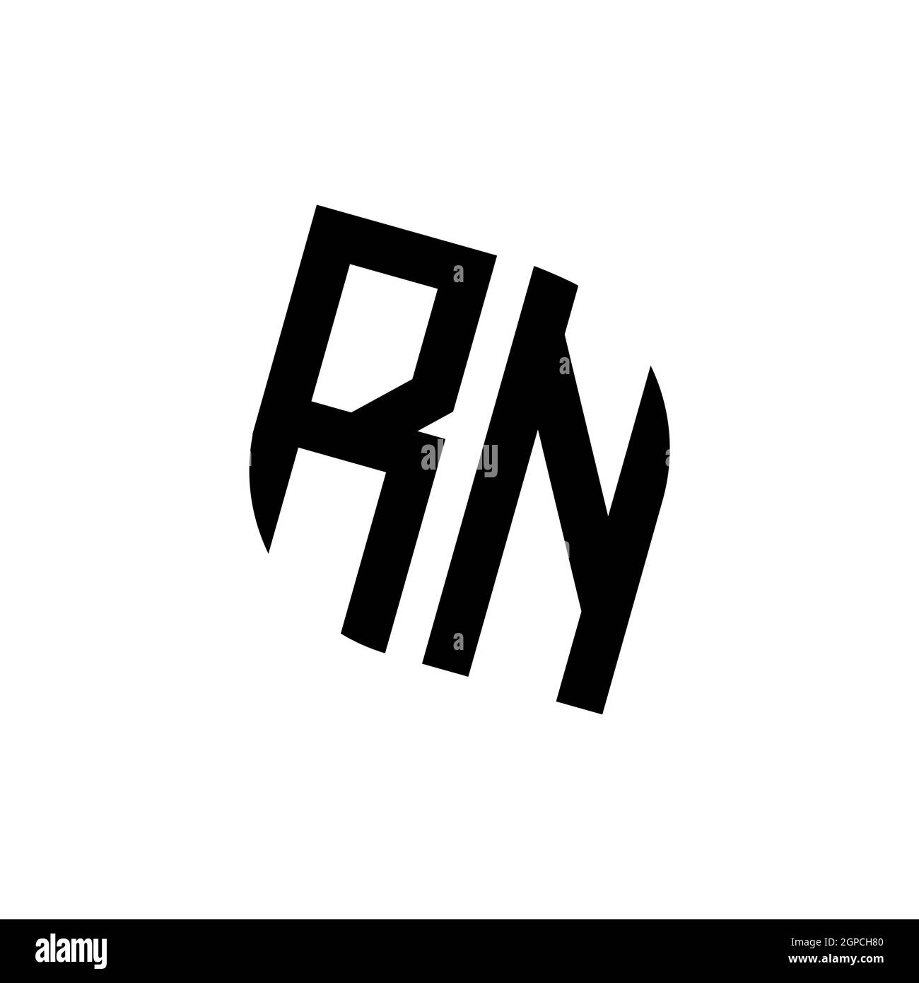 RN logo with geometric shape vector monogram design template isolated ...