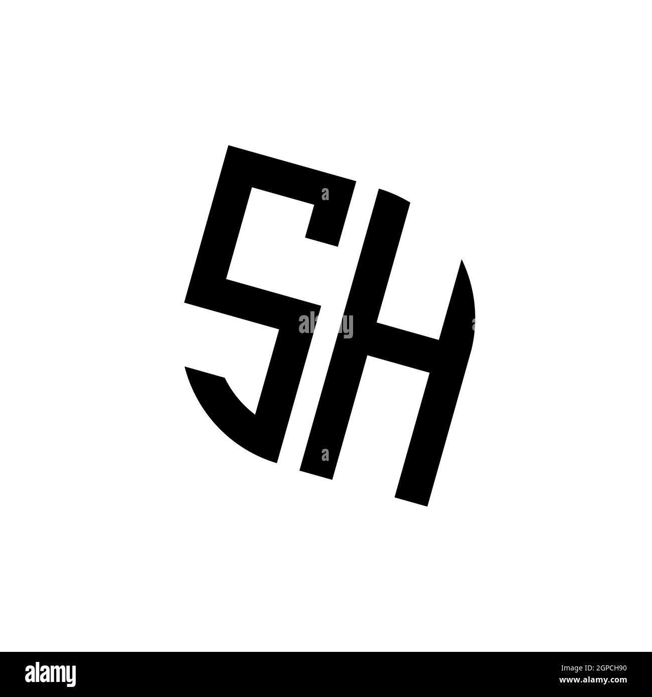 SH logo with geometric shape vector monogram design template isolated ...